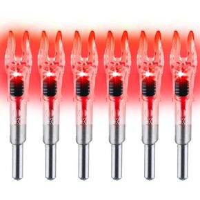 6 PCS X Lighted Nocks for Arrows .204/.233/.244/.246 LED Nock Universal Fit for 5.2mm Arrows Archery Hunting