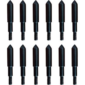 DEEPOWER Archery Field Points 17/64 Inch, 125 gr, 12/Pack Screw-in Arrow Tips for Target Practice