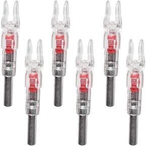 6PCS-New Lighted Nocks for Arrows with .244"/6.2mm Inside Diameter Led Nocks with Switch Button for Archery Hunting