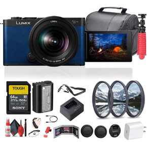 Panasonic Lumix S9 Mirrorless Camera with S 20-60mm f/3.5-5.6 Lens Bundle in Blue Including: 64 GB Memory Card, 3-Piece Filter Kit, Battery Pack, USB-C Charging Kit, and More Accessories
