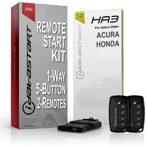 iDataStart Remote Starter KIT for Select Acura/Honda Vehicles 2008+ w/3000ft Range (2-Way, 5-Button, 2-Remotes)