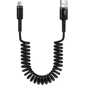 Fast Charger Cable Coiled USB C for Car 3FT Android Auto Type A to C Phone Power Charging Cord Compatible for Motorola Moto G Stylus 5G 2024,G Power,G 5G,Edge 2024 2023 Razr 50 Ultra,G Play,One 5G Ace