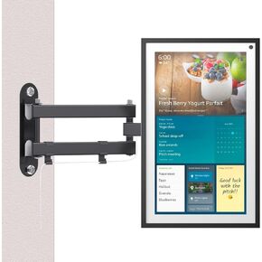 Wall Mount for Echo Show 15 and 13"-27" Monitor, Foldable 360°Adjustable Wall Mounting Holder with 15" Extendable Heavy Duty Arm, Tilt Swivel Stand Compatible with Alexa Echo Show 15, Max 33lbs, Black