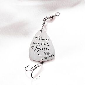 Gift for Dad from Daughter Fishing Lure Always Your Little Girl Fishing Hook Gift for Dad