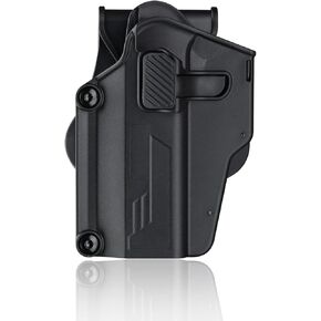 Universal Gun Holster, Open Belt Carry Holsters Fit 80+ Pistols, OWB Tactical Holster for Glock/Sig Sauer/CZ/Ruger/Springfield Armory/Beretta/Smith & Wesson/1911/Taurus, 360° Adjustable - Right Handed