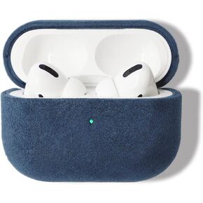 Alcantara Case for AirPods Pro 2, Handmade Full-Wrap Airpods Pro 2 Case,Synthetic Suede Cover (Black)