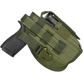 Tactical Molle Belt Gun Holster, Universal Adjustable Pistol Holsters with Mag Pouch Fits S&W M&P Shield M1911 Glock 17 26 42