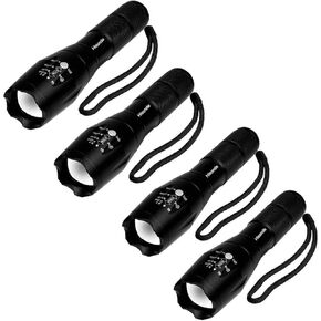 Military Grade 5 Mode High Lumens Tactical Led Waterproof Flashlight (4-Pack)
