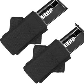 2 Packs Right-Handed Single Pistol 40º Angled Mag Pouch, Molle Tactical 9mm Magazine Holster with Quick Release Mag Insert for 40cal S&W, 45acp Colt, 9MM Glock, Sig Double Stack Mag