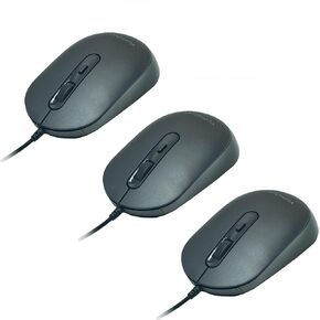 M104 Wired Computer Mouse 3 Pack, Silent Optical USB Corded Mouse Mice Bulk for Laptop PC Chromebook, Black