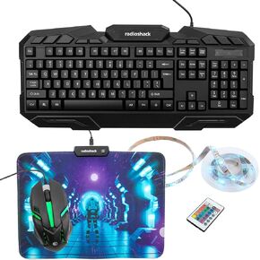 RadioShack Keyboard, RGB Light Mouse and Mouse Pad Combo