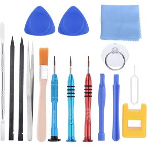 MECCANIXITY 16 in 1(Type B) Spudger Crowbars Opening Pry Tool Set Curved Pry Blade Electronics Repair Tools Kit for Cellphone Laptop PC Tablet