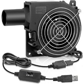 120mm x 32mm USB 5V Brushless Centrifugal Blower Multi-Speed Control Fan with Tube for Small Electric BBQ Grill Air Bellow Inflatable Replacement