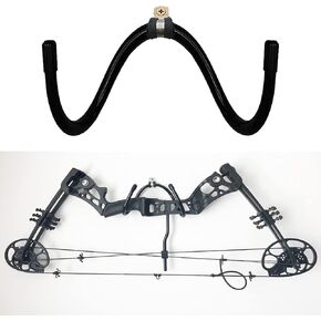 Pmsanzay Bow Wall Storage Display Rack Bow Hanger Hooks Wall Holder Wall Mount Storage and Display Your Bow - Rubber Protection, no Scratches - Hold up to 20 Lbs - No Bow