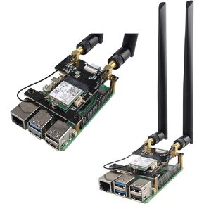 ZDE ZP590A PCIE to WiFi7 Expansion Board PCIE to M.2 E-Key Module Adapter for Raspberry Pi 5 PCIE to WiFi 7 Adapter Board Support Google TPU BE200 AX210 AX200 MT7922