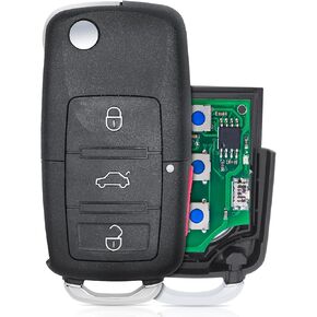 Yewong Flip Key Fob Replacement Keyless Entry Remote Fits for Volkswagen Rabbit Jetta GTI Eos CC R32 Golf 2006-2011 NBG92596263 K0 959 753 H ID48 Chip 315 MHz 3+1 Buttons