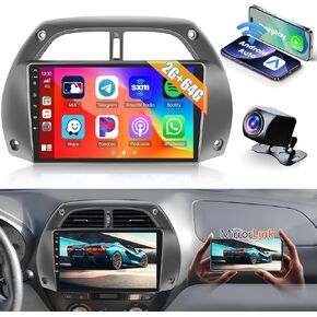 2+64G Inefala for Toyota RAV4 II (XA20) 2000-2003 Android 13 Car Radio Stereo with Wireless CarPlay Android Auto, 9 Inch HD Touchscreen WiFi GPS FM/RDS BT SWC USB RCA MIC Backup Camera