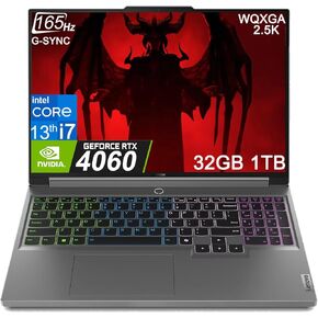 2024 Lenovo Legion 5i Gaming Laptop (16" 2.5K 165Hz G-SYNC, Intel Core i7-13650HX (14-Core Beat i9-12900H), GeForce RTX 4060 8GB 140W, 32GB DDR5 RAM, 1TB SSD) AI PC, 4-Zone RGB Backlit, Win 11 Home