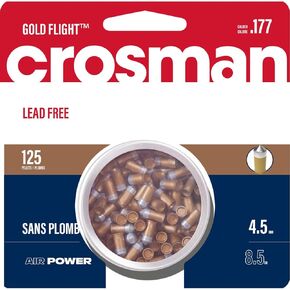 Crosman Gold Flight LF1785 Lead-Free .177-Caliber Penetrator Pointed Pellets, Gold (125-Count) , 1.00 x 1.00 x 1.00"