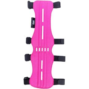 Hunt & Seek Fabric Archery Arm Guard 4 Hook-and-Loop Adjustable Straps Hunting Arm Guard Forearm Wrist Protector Archery Bracer Adult Unisex - Pink