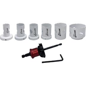 Disston QUICKCORE 13 pc Set - 3/4", 7/8", 1 1/8", 1-3/8", 1-1/2", 1-3/4", 2", 2 1/8",and 2-1/2" Hole Saws, & Quick Change Arbor, Part E0100231