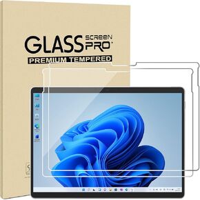 [2 Pack Tablet Tempered Glass Screen Protectors for 13 Inch Microsoft Surface Pro 8/ Pro 9 2022/ Pro X, 9H Hardness, Easy Installation