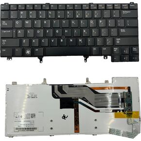 Keyboard with Backlit Replacement for Dell Latitude E5420 E5430 E6220 E6230 E6320 E6330 E6420 E6430 E6430S E6440 0WX4G9 0W62VJ Series Laptop US Layout with Pointer No Frame(Backlit)