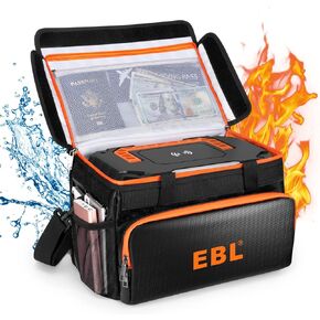 EBL Fireproof and Waterproof Document Bag Compatible with Portable Power Station 300W/500W/1000W/2000W, Home Basic Batteries AA AAA C D Battery and More