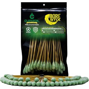 Clenzoil Field & Range Bore Stix | Pre-Saturated Gun Cleaning Cotton Swabs | Caliber Specific Gun Barrel Swabs for Pistols 22 Cal, 9mm, 40 Cal, 45 Cal