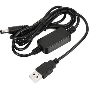 YOKIVE DC 5V to DC 12V USB Step Up Voltage Converter, Power Cable with DC Jack 5.5mm x 2.1mm, Great for Routers,Camera, Car Driving Recorder (Black, 9W 2A)