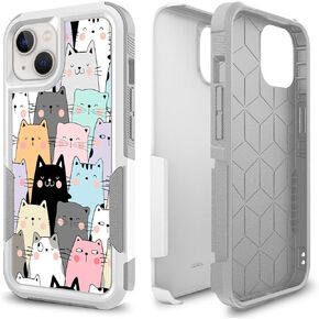 حافظة لهاتف iPhone 13، Ohana Means Family Pattern PC صلبة ممتصة للصدمات وحافظة حماية درع مزدوجة الطبقة من السيليكون الداخلي لهاتف iPhone 13 (6.1 بوصة)