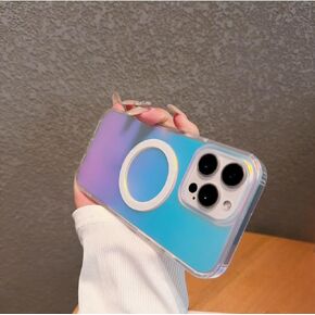 Magnetic for iPhone 17 Case Women Girls,[Compatible with MagSafe] [Holographic Iridescent Color Changing Effect] Fashion Slim Cute and Unique Matt Protective Phone Cover in Kuwait