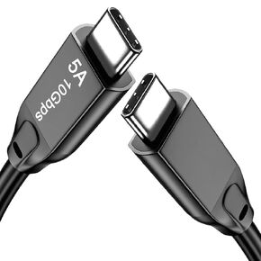 USB C to USB C 3.1 Cable 15FT, 10Gbps USB 3.1 Gen 2 Cable, 4K@60Hz Monitor Cord and 100W Fast Charging with E-Mark for Thunderbolt 3/4, MacBook Pro/Air,iPad Pro,Oculus, SSD,Galaxy S23(Black)