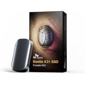 SK hynix Beetle X31 512GB Portable SSD with DRAM, up to 1050MB/s, USB 3.2 Gen2, External Hard Drive Compatible with PC, Mac, Laptop, PS5 (Champagne Gold)