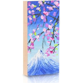 Manual Oil Painting USB 2.0 Flash Drive 16GB Data Storage Memory Stick Snow Mountain Paint Wooden Thumb Drive Small Size - 1.10x0.35x2.36inch