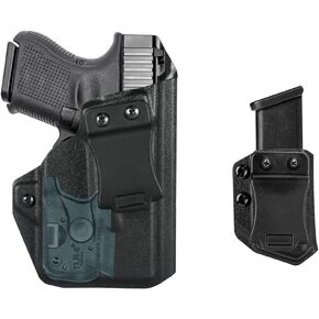 IWB Holster Right Hand Fits Glock Models 26/28/33 (GEN3-5)/G27 (GEN3-4) w/TLR-6/TLR-6 HL Holster & Universal IWB/OWB 9mm/.40 Double Stack Mag Carrier (Stream Light TLR-6/TLR-6 HL Must be Attached)