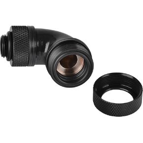 Thermaltake Pacific G1/4 PETG Tube 90-Degree Compression 16 mm OD Fitting - Black