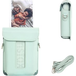 Case for Fujifilm Instax Mini Link 3,Fuji instax Mini Link 3 case for fujifilm Mini Link 3 case PU Magnetic Cover with Soft Microfiber Inner with Shoulder Strap -Clay White