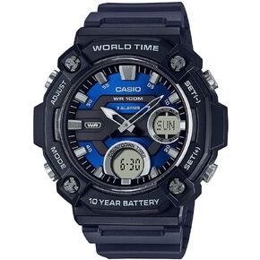 Casio 10 Year Battery World Time Countdown Timer Analog-Digital Watch (Model: AEQ-120W-9AV)