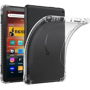 MoKo Case for All-New Amazon Kindle Fire HD 8 & 8 Plus Tablet (12th Generation-2024/2022 Release) 8", Ultra Clear Soft Flexible Transparent TPU Skin Bumper Back Cover Shell, Clear
