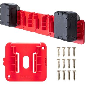Crtbelfy Battery Holder for Milwaukee M18 18V Battery, Wall Mount Batteries Storage for Work Van, Shelf, Toolbox - 10 Pack
