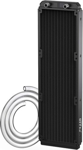Water Cooling Computer Radiator, 12 Pipe Aluminum Heat Exchanger Liquid Cooling Radiator Fans - 240mm Radiator for CPU PC Laser Water Cool System DC12V Black in Kuwait