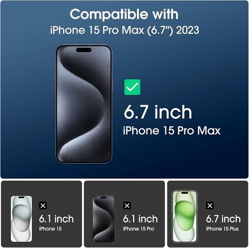 amFilm OneTouch 2+2 Pack Compatible with iPhone 15 Pro Screen Protector 6.1" Tempered Glass with Camera Lens Protector Accessories, Premium Easiest Installation Kit 9H HD, Case Friendly in Saudi Arabia
