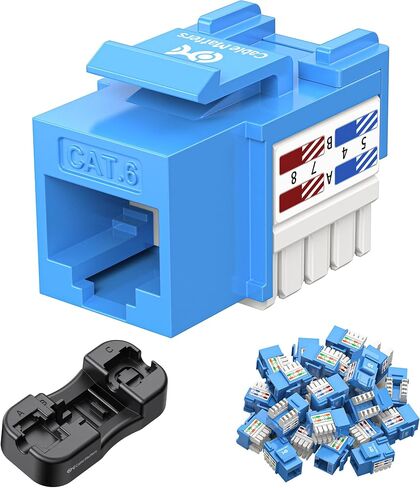 Cable Matters [UL Listed] 50-Pack 10Gbps Cat6 Keystone Jacks, White in Saudi Arabia
