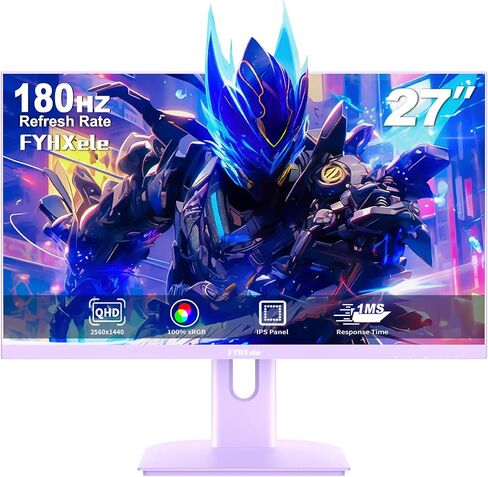 27 inch Gaming Monitor, Gaming Monitor FHD-1920X1080P, 165Hz, 1ms, FreeSync/G-Sync, Ultrawide PC Monitor, HDMI/DisplayPort/USB Vesa/Wall Mount Computer Monitor-Purple in Saudi Arabia