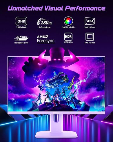 27 inch Gaming Monitor, Gaming Monitor FHD-1920X1080P, 165Hz, 1ms, FreeSync/G-Sync, Ultrawide PC Monitor, HDMI/DisplayPort/USB Vesa/Wall Mount Computer Monitor-Purple in Saudi Arabia