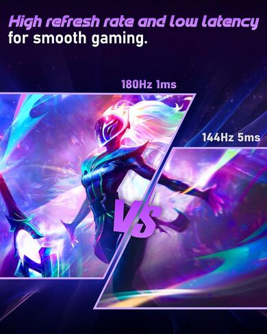 27 inch Gaming Monitor, Gaming Monitor FHD-1920X1080P, 165Hz, 1ms, FreeSync/G-Sync, Ultrawide PC Monitor, HDMI/DisplayPort/USB Vesa/Wall Mount Computer Monitor-Purple in Saudi Arabia