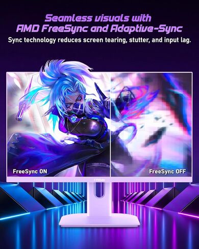 27 inch Gaming Monitor, Gaming Monitor FHD-1920X1080P, 165Hz, 1ms, FreeSync/G-Sync, Ultrawide PC Monitor, HDMI/DisplayPort/USB Vesa/Wall Mount Computer Monitor-Purple in Saudi Arabia