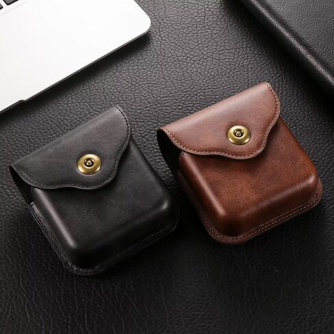 Phone Holster for Samsung Galaxy Z Flip 6/5/4/3/2,Motorola Razr 2024 2023 / Razr Plus 2024 2023, with with Belt Clip Loop Classic Leather Metal Closure Phone Holster for P50 Pocket (Brown) in Saudi Arabia