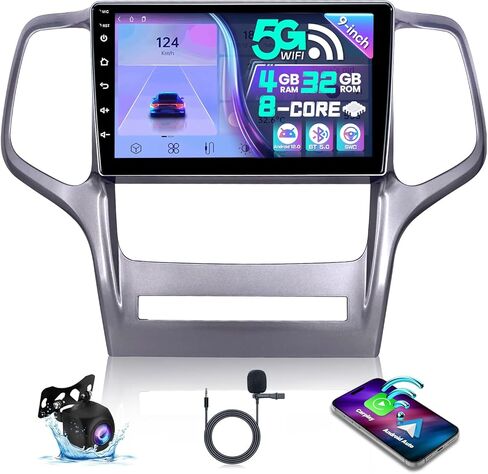5Ghz WiFi Car Radio for Jeep Grand Cherokee WK 2010-2013 Upgrade 9 Inch 8 Core Touch Screen Car Stereo with Carplay Android Auto BT 48 EQ GPS Mirror Link Backup Camera 4+32 G in Kuwait